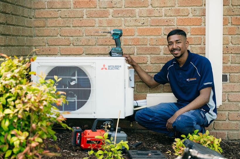 Split system outdoor unit installation